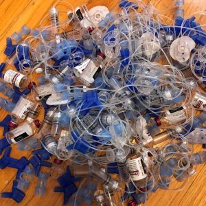 Pile of diabetes-related medical waste